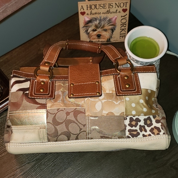 Coach Patchwork Animal Print Satchel - Picture 4 of 8